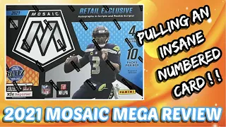 CRAZY NUMBERED CARD !  2021 PANINI MOSAIC FOOTBALL MEGA BOX OPENING !