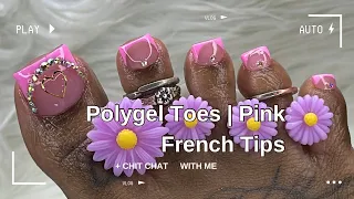 POLYGEL TOE NAILS TUTORIAL WITH TIPS | DIY POLYGEL ON TOES  | WATCH ME WORK 💗