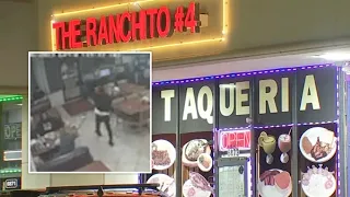 Stunning surveillance video show customer shoot, kill armed robber