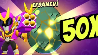 50 TANE CANAVAR YUMURTASI AÇTIM 3 KOSTÜM ÜST ÜSTE ÇIKTI! Brawl Stars