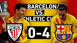 Barcelona vs. Athletic Club 4-0 | Champions! Goals! Messi! Koeman wins his 1st | Copa del Rey Review