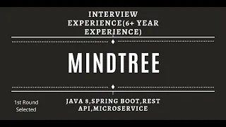 Mindtree|Real Interview|Experienced 6 years|Microservices|Springboot