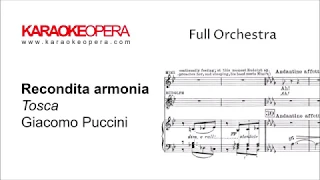 Karaoke Opera: Recondita Armonia - Tosca (Puccini) Orchestra only version with printed music