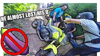 Rider Crashes Honda Grom On A Steep Hill Climb!