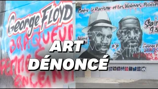 À Stains, la fresque contre les violences policières recouverte de graffitis