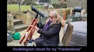 My husband made me parallelogram mount for my "Frankenbinos"!!