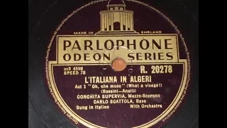 "Oh, Che Muso" from "L'Italiana in Algeri" Conchita Supervia & Carlo Scattola Parlo - Odeon R 20278