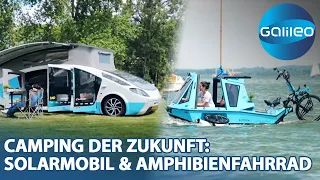 Hoher Spaßfaktor und gut für die Umwelt: Mit Solarmobil und Amphibienfahrrad zum Campen!