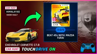 Asphalt 9 Chevrolet Corvette C7R Car Hunt | Beat 45s With Mazda Furai | Touchdrive | Snow Vault