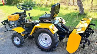 Mărunțit pământ cu freza tractată. Mini tractor 4x4 ProGARDEN Campo1856-4WDH