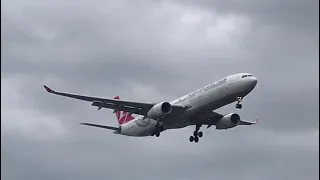 Turkish Airlines Airbus A330-300 Hard Landing at Manchester Airport 23R *NO AUDIO*