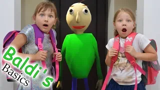 Baldi's in real life! Baldi is my teacher?! What did mom do? Baldi's Basics funny video