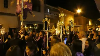 395 PROCESION DE ENTREGA DEL GALLARDETE DE JESUS 7-4-2024 EN CASA DE LA HERMANA MAYOR-VUELTAS