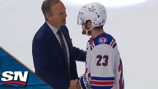 Tampa Bay Lightning And New York Rangers Exchange Handshakes Following Their Six-Game Series