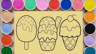 【手工沙畫】美味的冰淇淋❤️Colored Sand Painting Rainbow Ice Cream