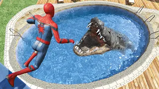 GTA 5 Epic Ragdolls | SPIDERMAN VS Alligator (Euphoria Physics) Ep.91