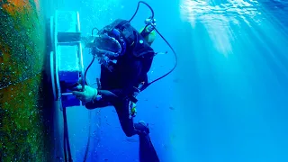 Underwater Cleaning of a Multi-Billion $ Aircraft Carrier