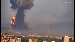 Момент взрыва в Хмельницком, Украина