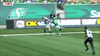 Winnipeg Blue Bombers vs Saskatchewan Roughriders Dalton Schoen Touchdown Labour Day Classic 2022