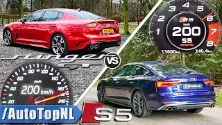 KIA STINGER GT AWD vs AUDI S5 SPORTBACK QUATTRO | POV ACCELERATION & SOUND by AutoTopNL