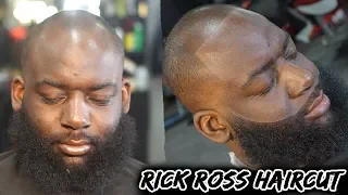 Barber Tutorial: How To Line A Receding Hairline/ Crispy Beard/ Rick Ross Haircut