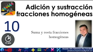 Adición y Sustracción con fracciones homogéneas