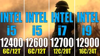 INTEL i5 12400 vs INTEL i5 12600 vs INTEL i7 12700 vs INTEL i9 12900 || PC GAMES TEST ||