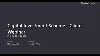 Capital Investment Scheme - Client Webinar