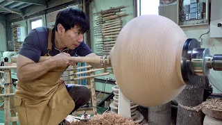 Amazing Woodturning - Big Pot Making Process. Korean Wood Turning Lathe Master