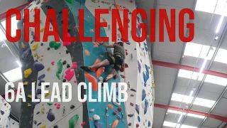 Difficult 6a lead climb