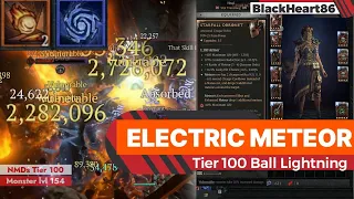 Ball Lightning - Electric Meteor Build Starfall Coronet Sorceress Tier 100 - Diablo 4 Season 3