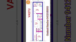 Vastu House Design 14' X 55' // 85 SQYDS House Map // House Plan #shorts #AShortADay