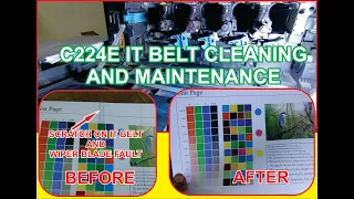 KONICA MINOLTA C224 , C224E AND OTHER CLEANING IT BELT AND MACHINE MAINTENANCE ERROR P21 SOLVED