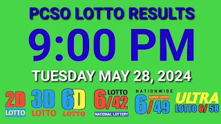 9pm Lotto Results Today May 28, 2024 Tuesday ez2 swertres 2d 3d pcso