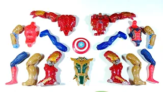 avengers superhero toys story.. thanos armor vs red spiderman vs venom 2 vs hulk buster.. merakit