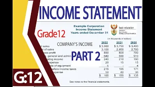GRADE 12 ACCOUNTING: PART 2: INCOME STATEMENTS (COMPANY INCOME  STATEMENTS)[THUNDEREDUC] BY ISHAAC