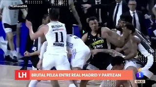 Real Madrid-Partizan Brawl-Hezonja hits Musa!!!