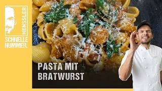 Schnelles Pasta mit Bratwurst Rezept von Steffen Henssler | Günstige Rezepte