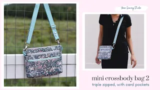 Mini Crossbody Bag 2 - with triple zipped and card pockets - how to sew