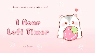 1 Hour - Relax & study with me Lofi | Strawberry hamster #timer #1hour #1hourloop #lofi