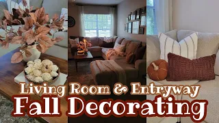Fall 2023 Living Room & Entryway Decorating | Fall Decorate with Me | Apartment Decorating Ideas