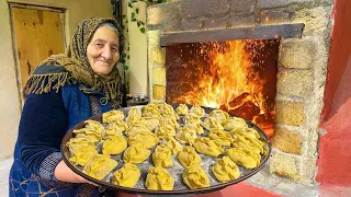 Famous Turkish Dish Recipe from Dough and Minced Meat in the Village!