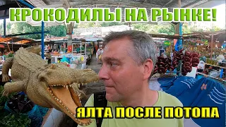 Крокодилы на ялтинском рынке! Сбежавшие крокодилы во время потопа обнаружены на овощном рынке!