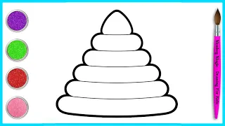 HOW TO DRAW ring pyramid and COLOR it | Drawing or kids |