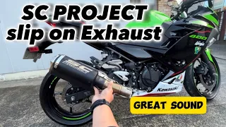 2021 KRT Ninja 400 ‘slip on SC Project Exhaust’ #krt #ninja400 #kawasaki #motovlog  #sportsbike