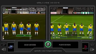 World League Soccer 98 (Sega Saturn vs PlayStation) Side by Side Comparison