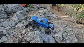 Chevy Silvarado Trail Boss SCX6 Climbing to the top.