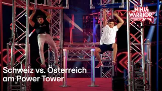 Schweiz vs. Österreich am Power Tower -Chris Harmat vs. Tobias Plangger | Ninja Warrior Germany 2021