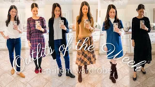 NEW Outfits of the Week | Ten-Item Capsule Wardrobe ⛈ Cold Weather ⛈