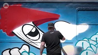 AKTE ONE paints the MOLOTOW TRAIN